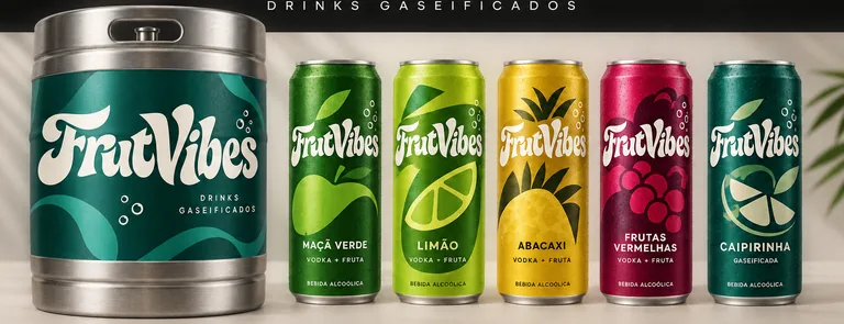 Linha de produtos FrutVibes em barril e lata
